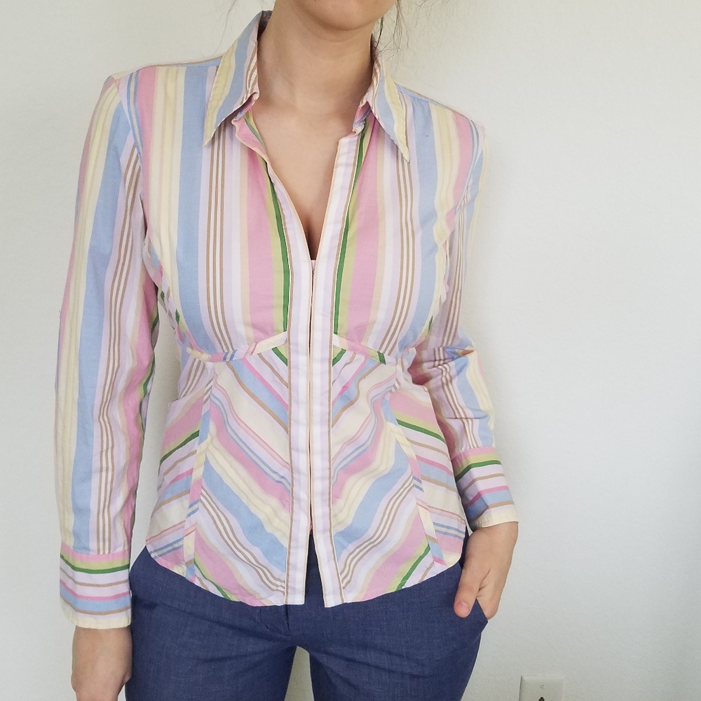 Pastel Multicolored Dress Shirt